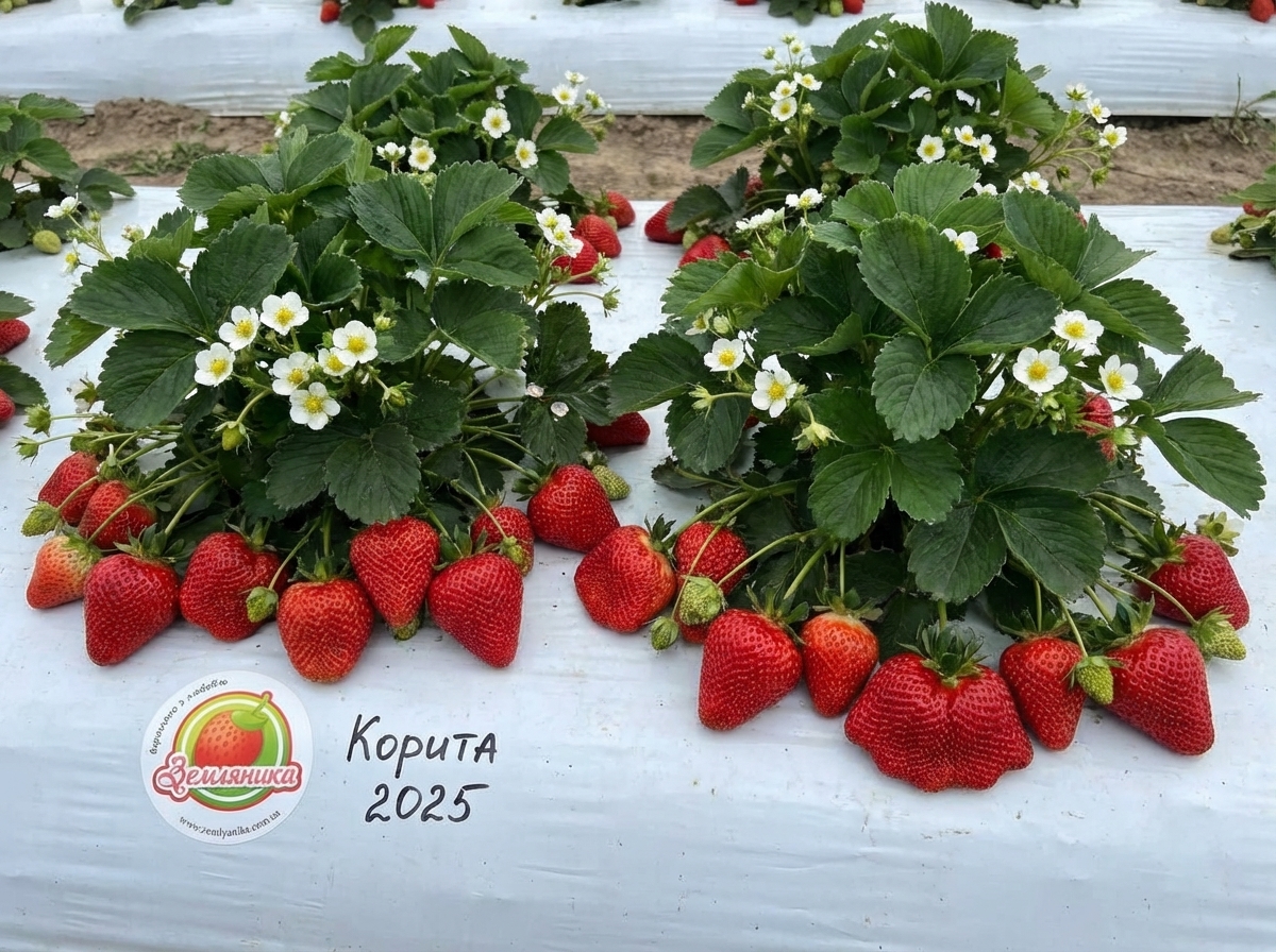 Коррита самый поздний сорт клубники, созревает на 7 дней раньше чем Мальвина. Очень вкусные и очень крупные ягоды.