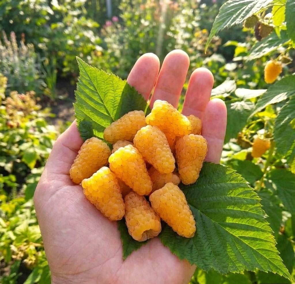 Малина Светлячок (оригинал) купить саженцы по 55 грн. Новинка 2021 года. Светлячок можно выращивать без шпалеры, но стоит учесть, что от нагрузки урожаем ветви будут свисать вниз, но при этом не касаться земли.  Так же можно выращивать по пинципу 