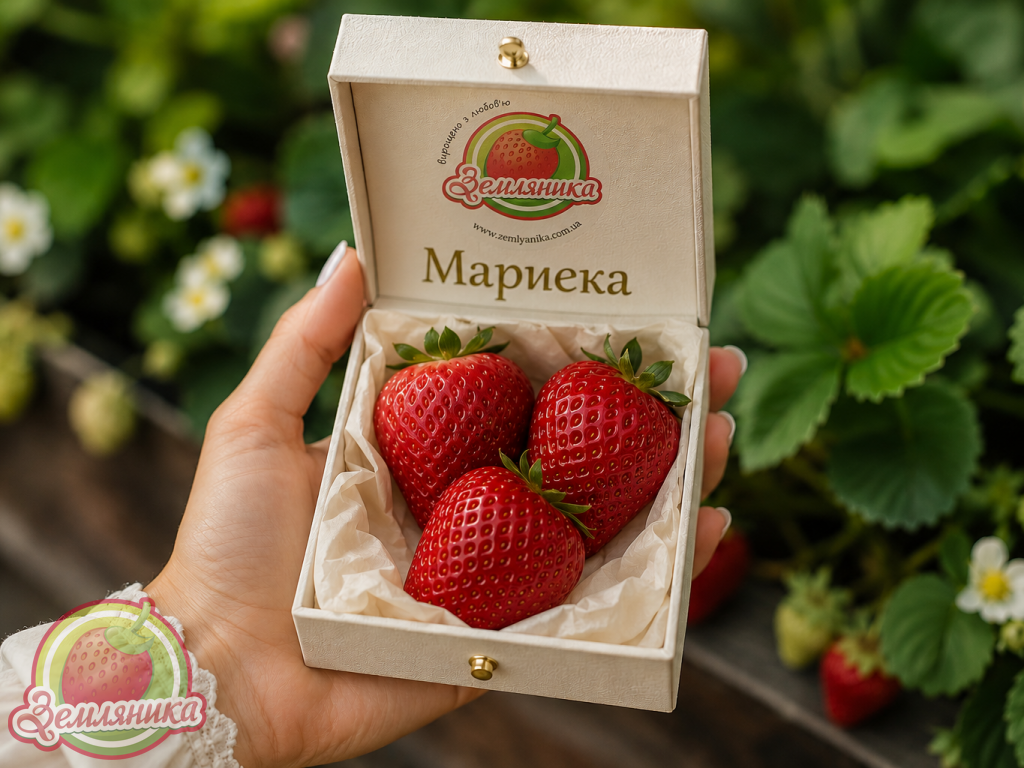 Клубника Мариека — купить саженцы урожайного сорта по Украине Саженцы клубники Мариека — цена, описание, доставка по Украине Купить рассаду клубники Мариека — крупноплодный урожайный сорт Клубника Мариека: купить саженцы с доставкой, описание сорта