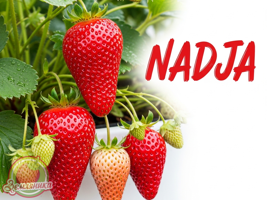 Клубника Надя (Nadja) очень ранний сорт клубники, ягоды всегда крупные, сладкие, транспортабельные. Урожайность очень высокая, около 400 г с куста в течении первых 2-х неедль сбора. Саженцы из европы, купить по 12 грн .