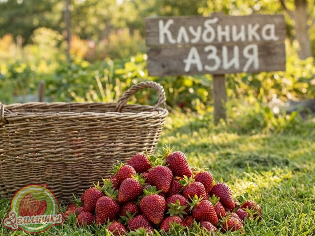 Саженцы клубники Азия купить  по 15 грн. Самый урожайный ранний сорт с красивыми, очень крупными ягодами.