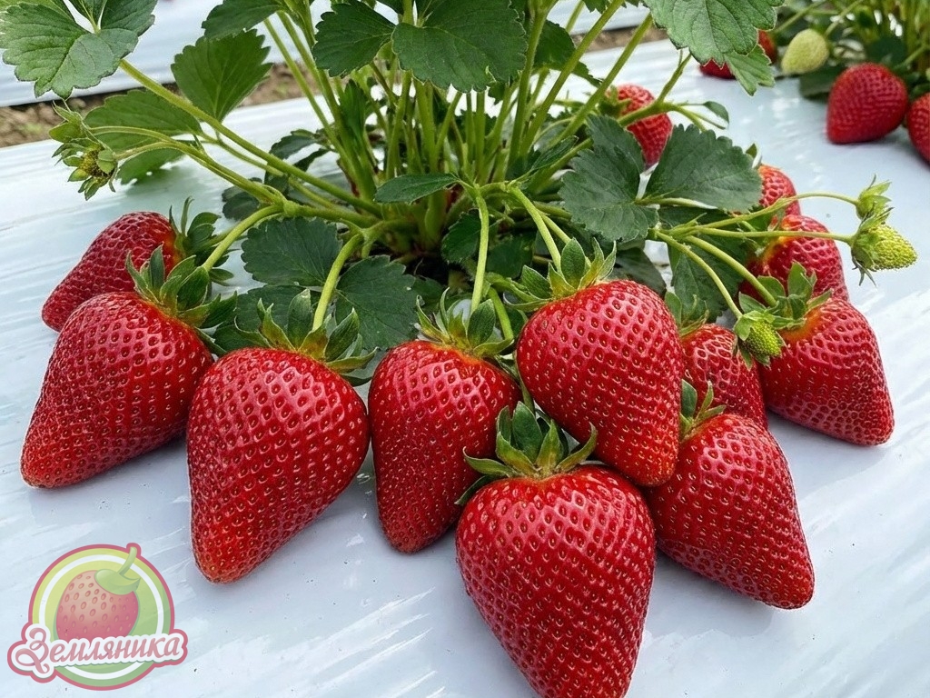 Клубника Аврора Мунира купить саженцы по 12 грн.  Урожайность Авроры Муниры в открытом грунте, в реальных условиях Киевской области примерно 680 г с куста, при должном уходе. Ягода у сорта Мунира привлекательная, конической формы, очень высокого товарного качества.